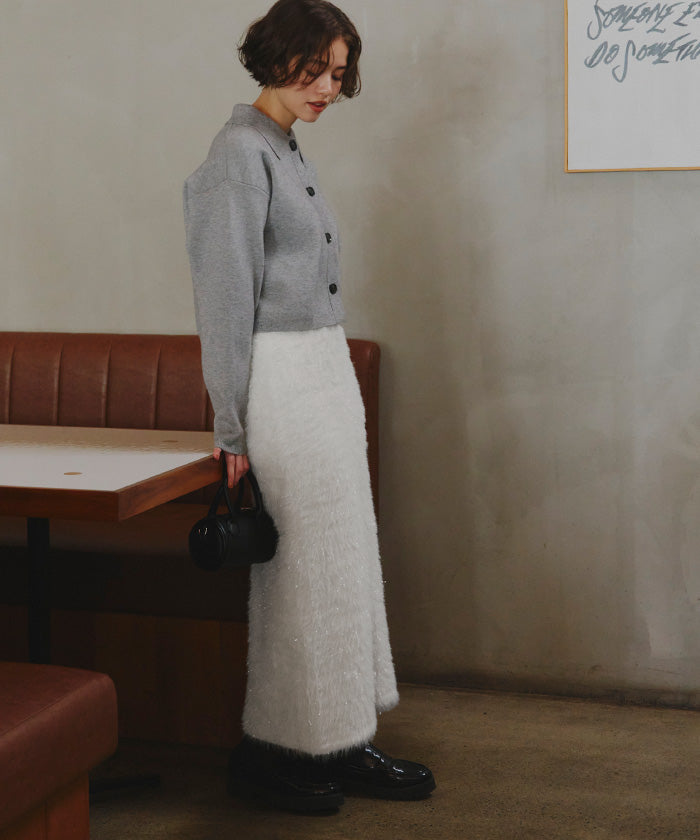 ティティベイト titivate ラメフェザースカート (グレー) グレー