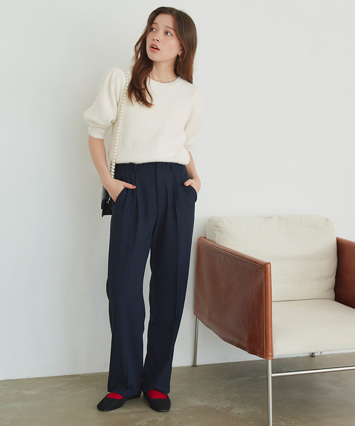 ティティベイト titivate パフスリーブふわっとニットトップス