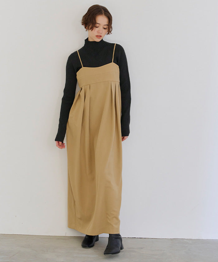 ティティベイト titivate ランダムリブハイネックニット (ライトグレー) ライトグレー