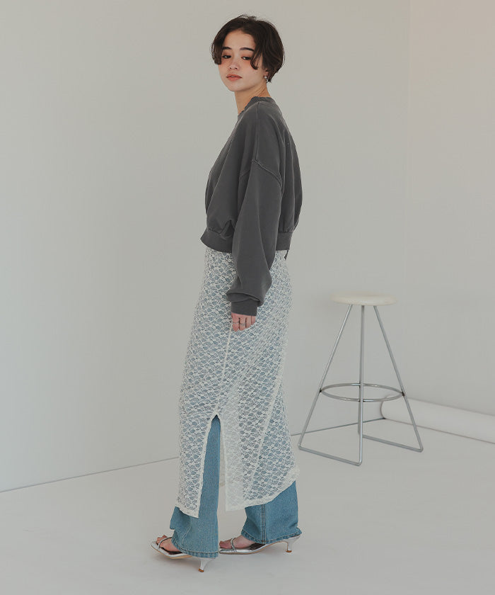 ティティベイト titivate ピグメント裏毛カットソースウェット (アイボリー) アイボリー