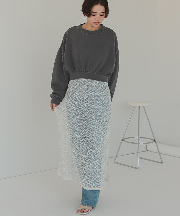 ティティベイト titivate ピグメント裏毛カットソースウェット (アイボリー) アイボリー