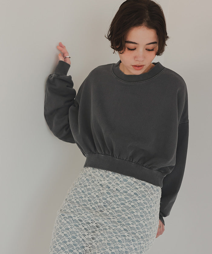 ティティベイト titivate ピグメント裏毛カットソースウェット (アイボリー) アイボリー