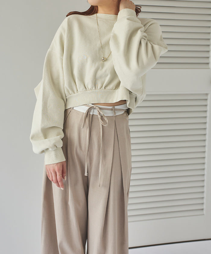 ティティベイト titivate ピグメント裏毛カットソースウェット (アイボリー) アイボリー