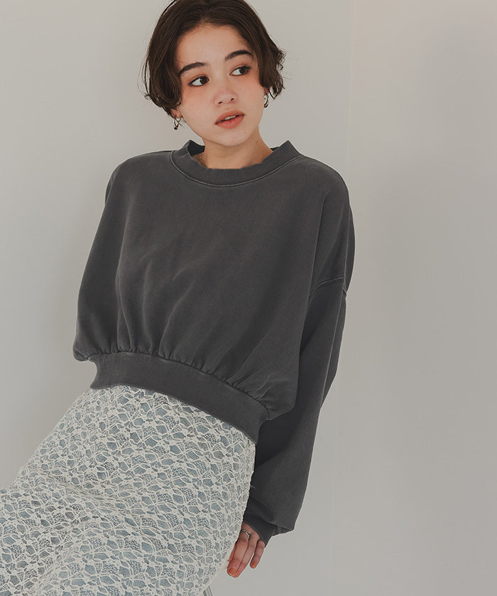 ティティベイト titivate ピグメント裏毛カットソースウェット (チャコール) チャコール