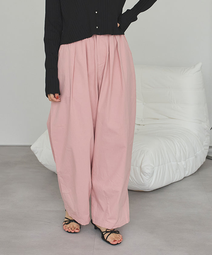 ティティベイト titivate カーヴィーシルエットゴムパンツ (ピンク) ピンク