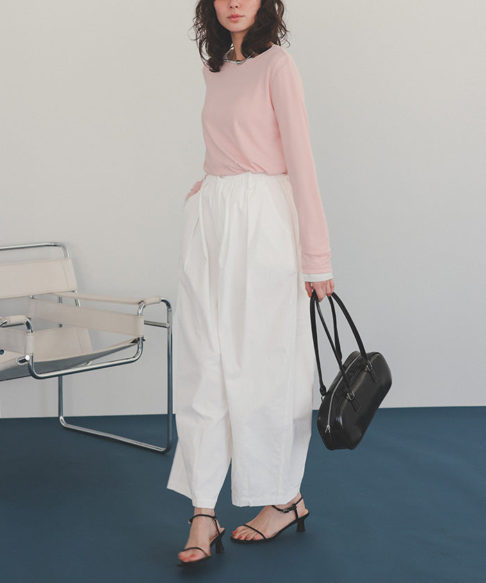 ティティベイト titivate カーヴィーシルエットゴムパンツ (ピンク) ピンク