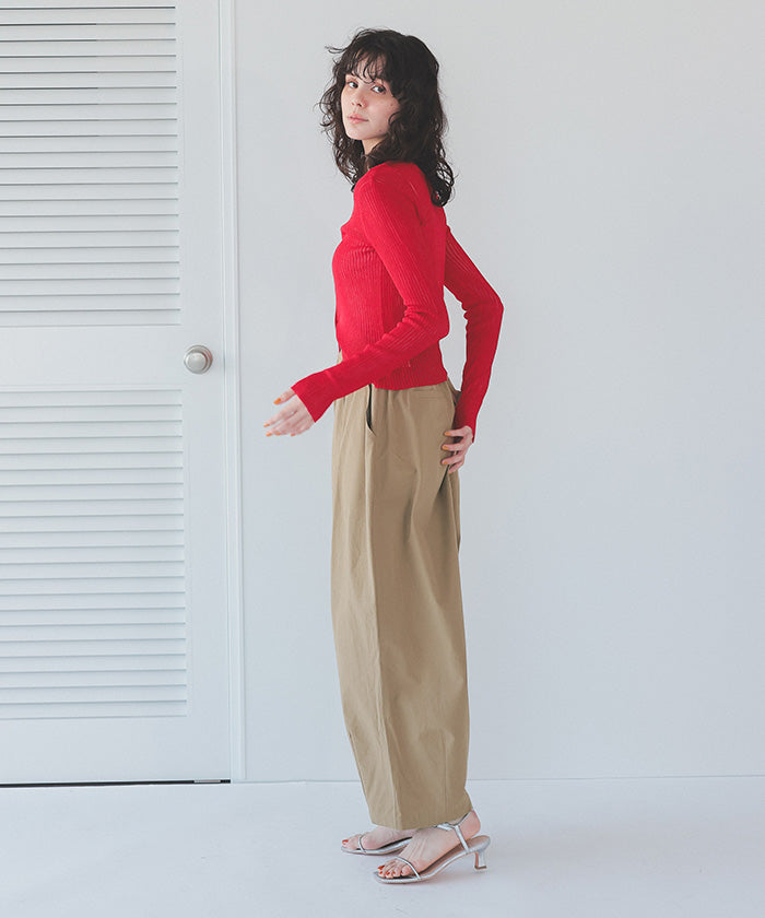 ティティベイト titivate カーヴィーシルエットゴムパンツ (ピンク) ピンク