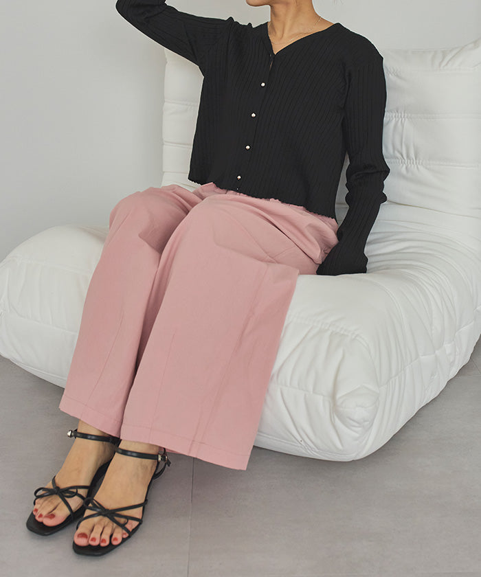 ティティベイト titivate カーヴィーシルエットゴムパンツ (ピンク) ピンク