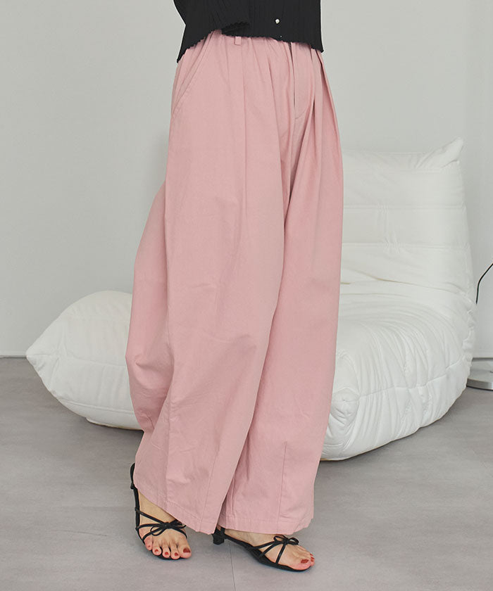 ティティベイト titivate カーヴィーシルエットゴムパンツ (ピンク) ピンク