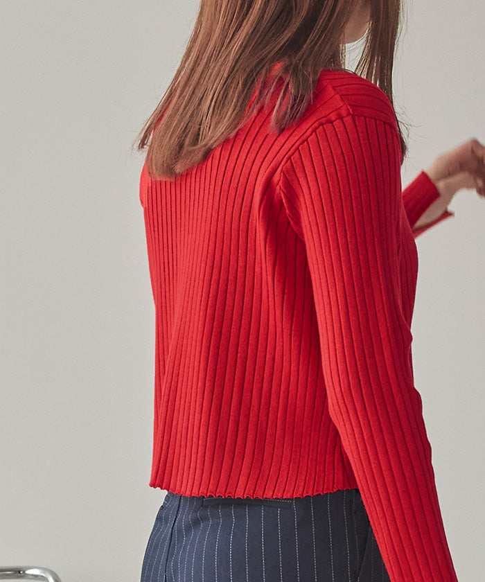 ティティベイト titivate ちびシルバーボタンリブニットカーディガン (ライトグレー) ライトグレー