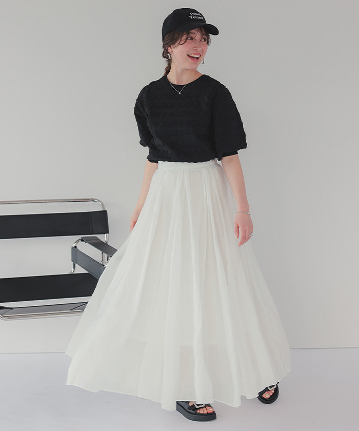 ティティベイト titivate シアータックボリュームスカート (ブラック) ブラック