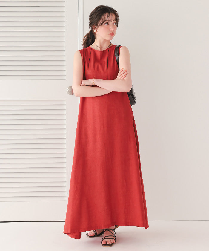 ティティベイト titivate リネン混2wayリボンマキシワンピース (ブルー) ブルー