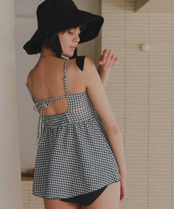 ティティベイト titivate ペプラムギャザーデザインビスチェビキニ/水着 【返品不可商品】 (ラベンダー) ラベンダー