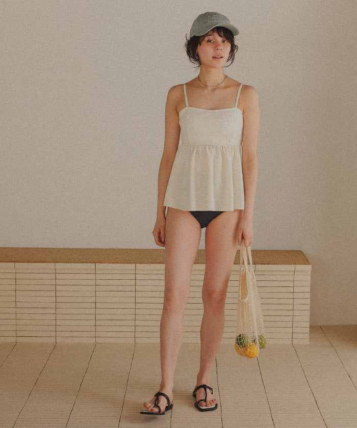 ティティベイト titivate ペプラムギャザーデザインビスチェビキニ/水着 【返品不可商品】 (ラベンダー) ラベンダー