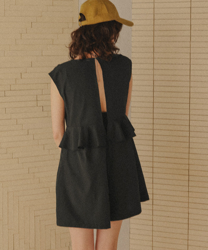 ティティベイト titivate ペプラムフレアデザインオールインワン/ワンピース水着 【返品不可商品】 (バニラ) バニラ