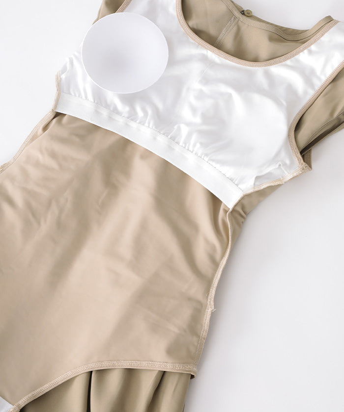 ティティベイト titivate ペプラムフレアデザインオールインワン/ワンピース水着 【返品不可商品】 (バニラ) バニラ