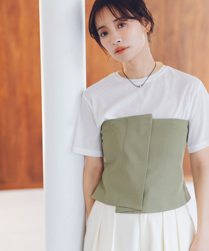 ティティベイト titivate バックレースアップキャミソール/ビスチェ (ライトカーキ) ライトカーキ