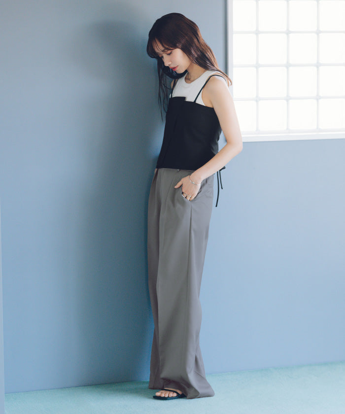 ティティベイト titivate バックレースアップキャミソール/ビスチェ (ライトカーキ) ライトカーキ