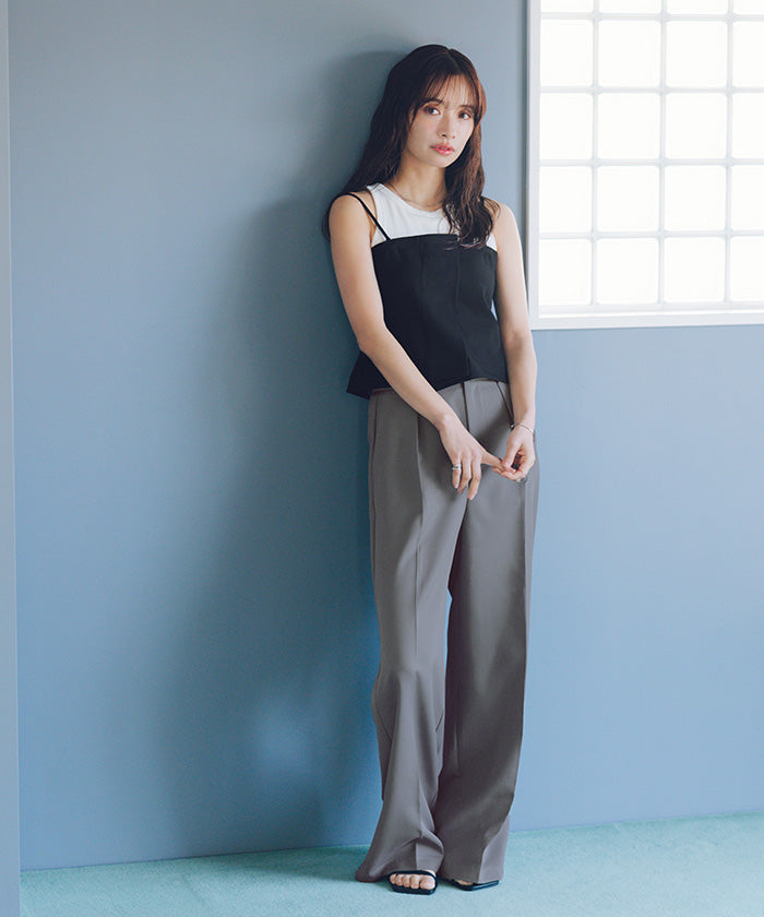 ティティベイト titivate バックレースアップキャミソール/ビスチェ (ライトカーキ) ライトカーキ