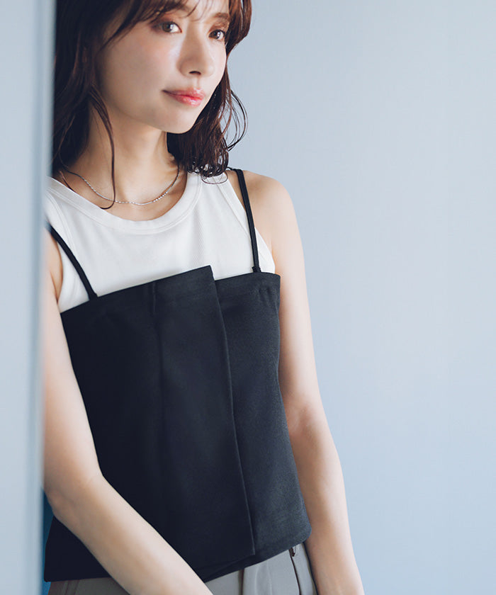 ティティベイト titivate バックレースアップキャミソール/ビスチェ (ブラック) ブラック