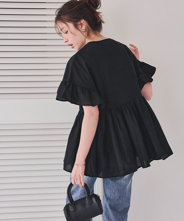 ティティベイト titivate ギャザーペプラムドッキングトップス (ライトグリーン) ライトグリーン