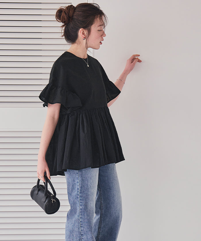 ティティベイト titivate ギャザーペプラムドッキングトップス (ライトグリーン) ライトグリーン