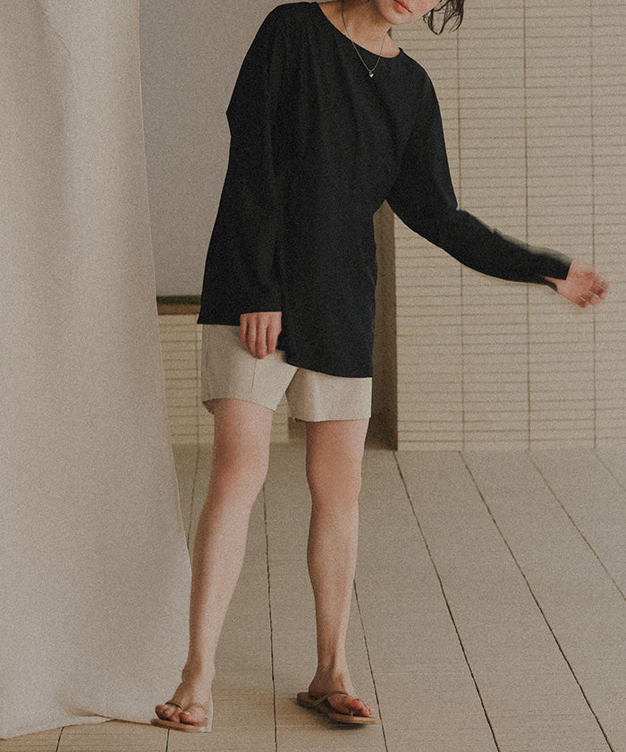 ティティベイト titivate 撥水バックゴムショートパンツ/ラッシュガード (ベージュ) ベージュ