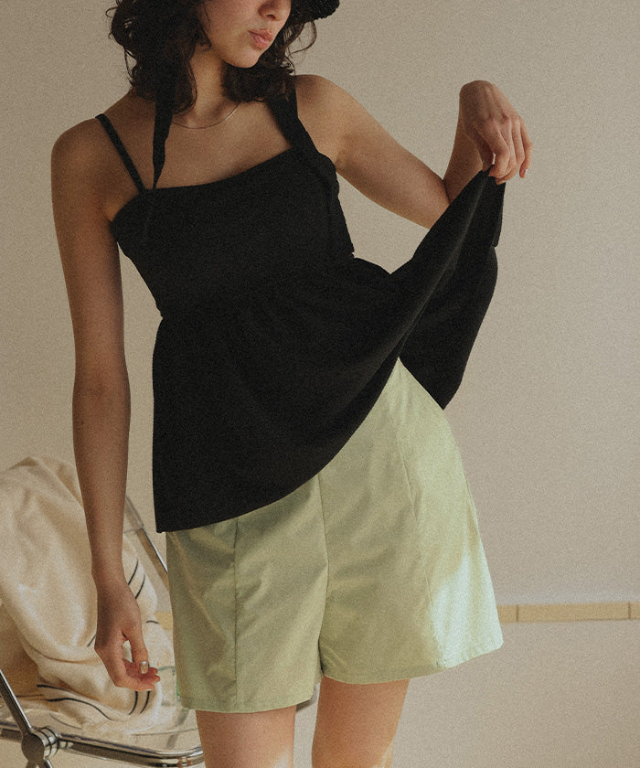 ティティベイト titivate 撥水バックゴムショートパンツ/ラッシュガード (ベージュ) ベージュ