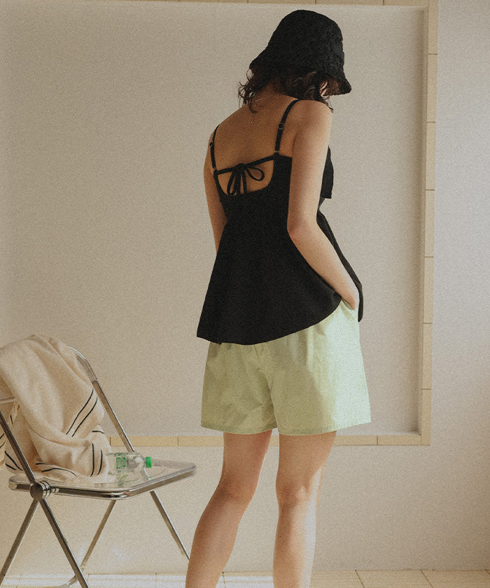 ティティベイト titivate 撥水バックゴムショートパンツ/ラッシュガード (ベージュ) ベージュ