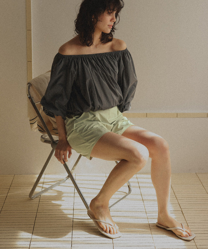 ティティベイト titivate 撥水バックゴムショートパンツ/ラッシュガード (ベージュ) ベージュ