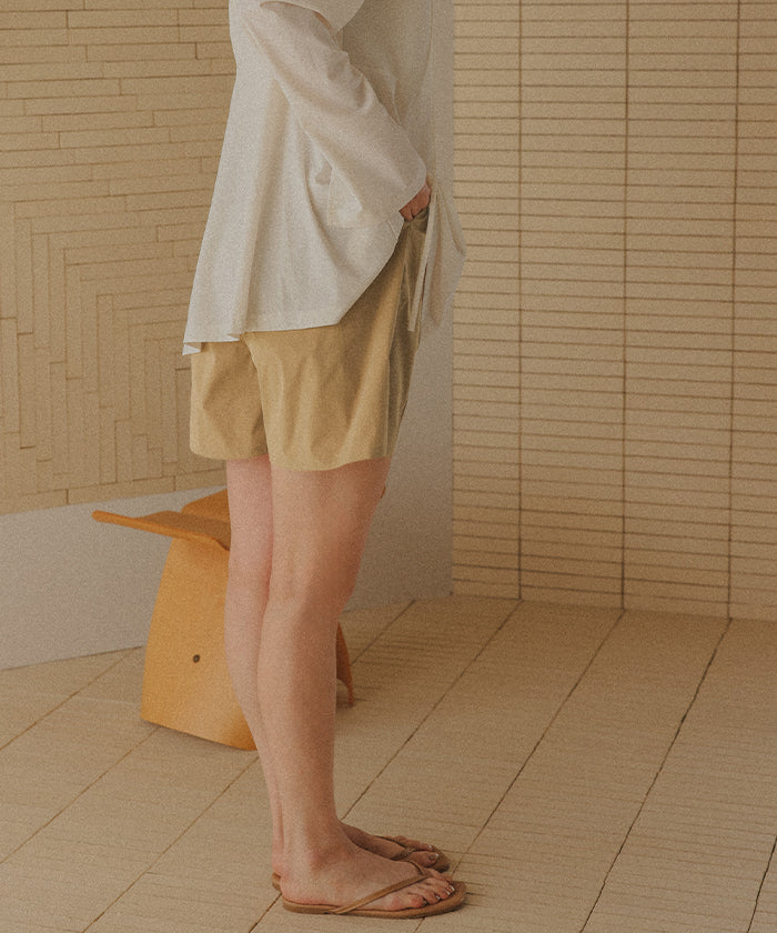 ティティベイト titivate 撥水バックゴムショートパンツ/ラッシュガード (ベージュ) ベージュ