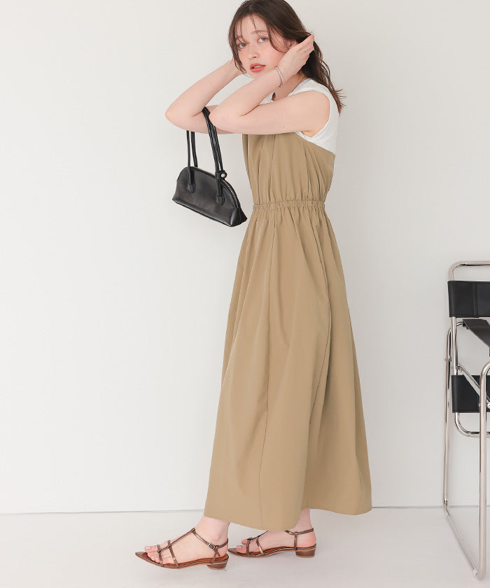 ティティベイト titivate 布帛ドッキング撥水加工ワンピース (ブラック) ブラック