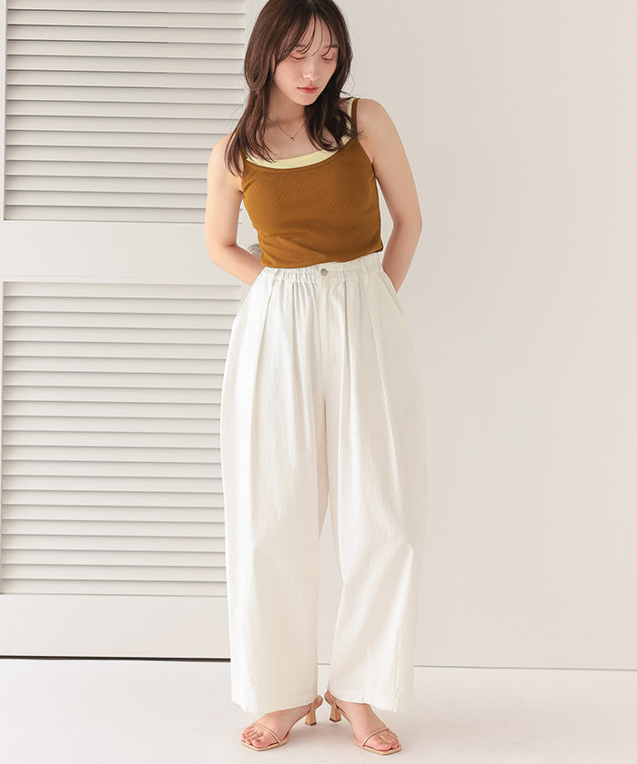 ティティベイト titivate カップ付きレイヤード風キャミソール (ブラウン) ブラウン