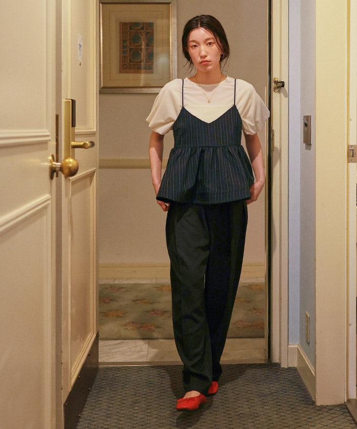 ティティベイト titivate シアーベロアバルーンスリーブトップス (ブラウン) ブラウン