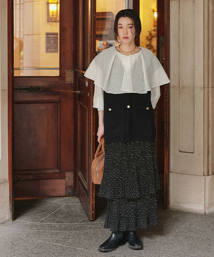 ティティベイト titivate リリープリーツティアードスカート (ドット) ドット