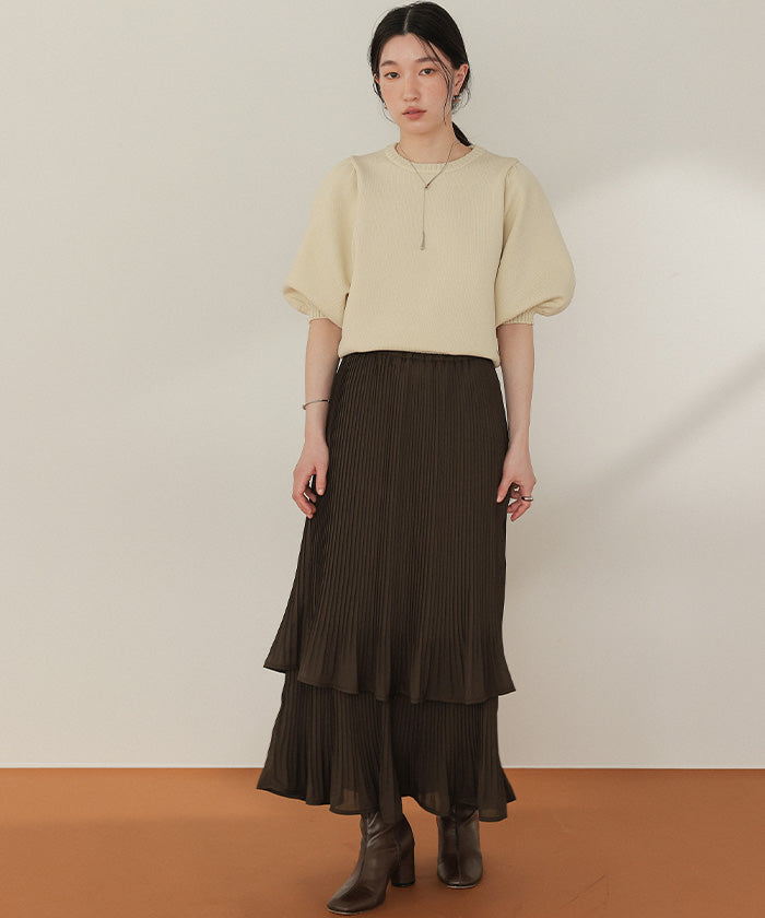 ティティベイト titivate リリープリーツティアードスカート (ドット) ドット