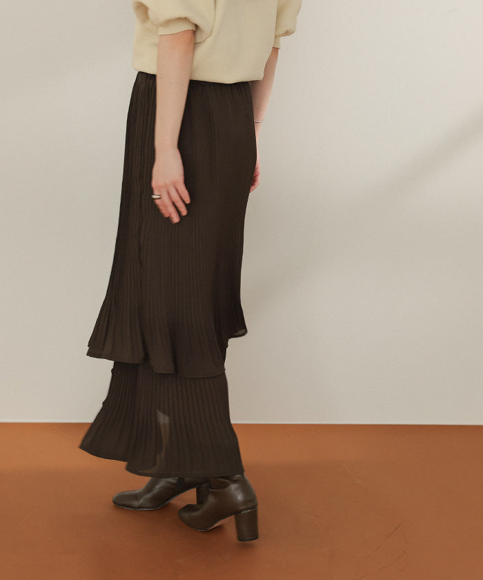 ティティベイト titivate リリープリーツティアードスカート (ドット) ドット