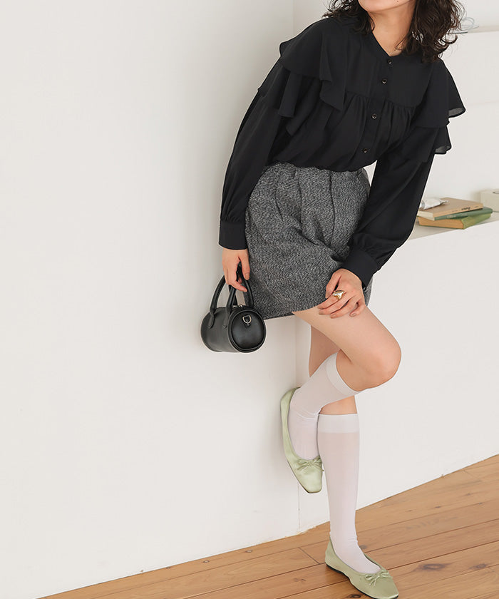 ティティベイト titivate ダブルタックショートパンツ (グレー) グレー