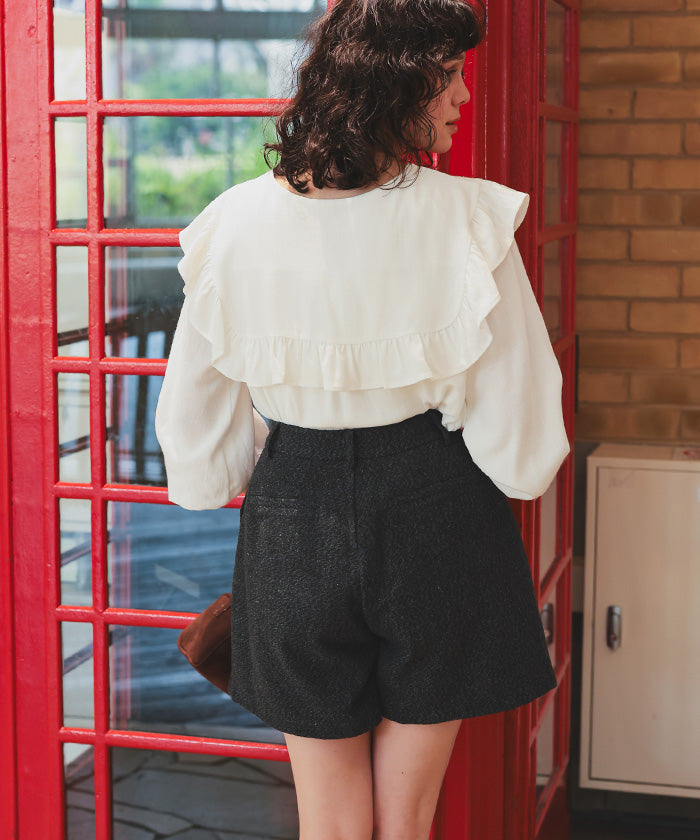 ティティベイト titivate ダブルタックショートパンツ (グレー) グレー