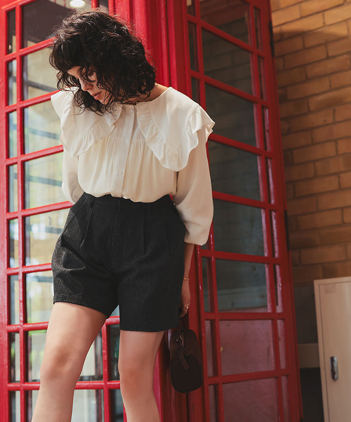 ティティベイト titivate ダブルタックショートパンツ (グレー) グレー