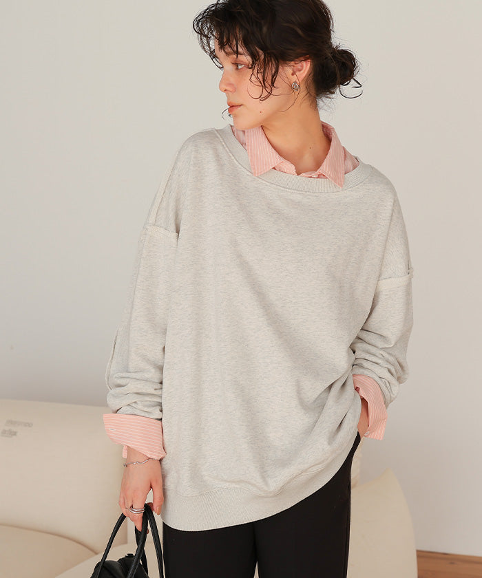 ティティベイト titivate リメイクライクオーバーサイズスウェット (オートミール) オートミール