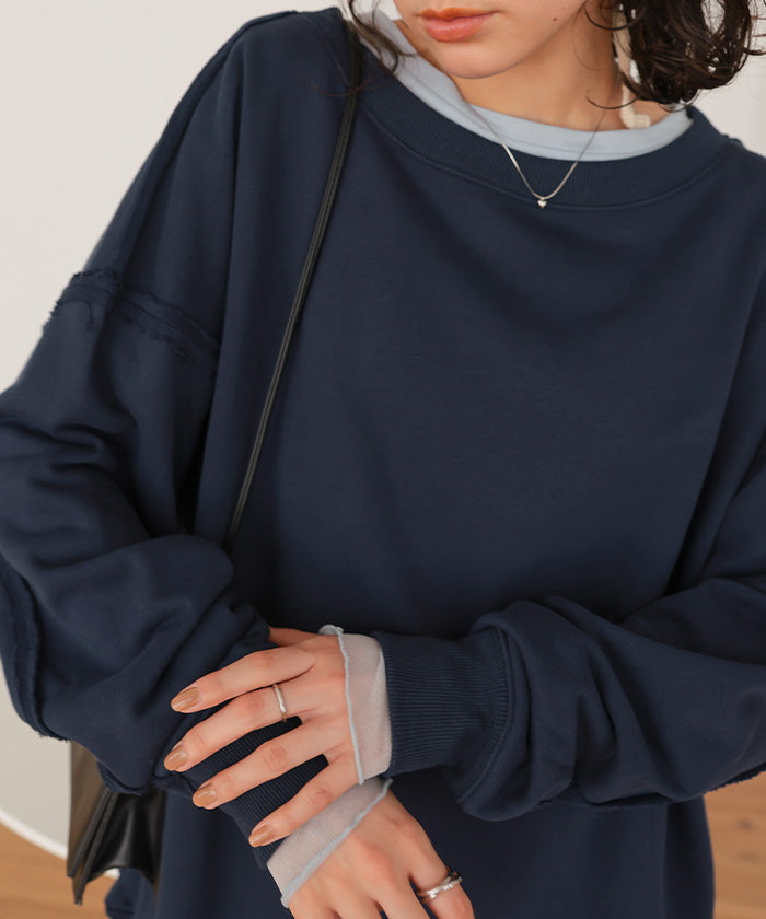 ティティベイト titivate リメイクライクオーバーサイズスウェット (オートミール) オートミール