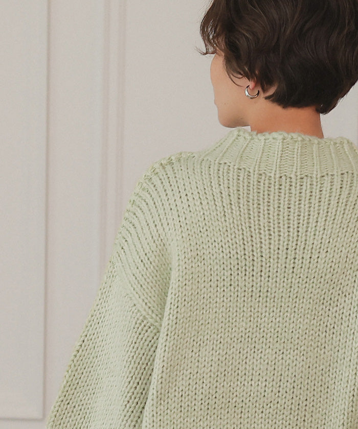 ティティベイト titivate ハンドライクオーバーサイズローゲージニット (アイボリー) アイボリー