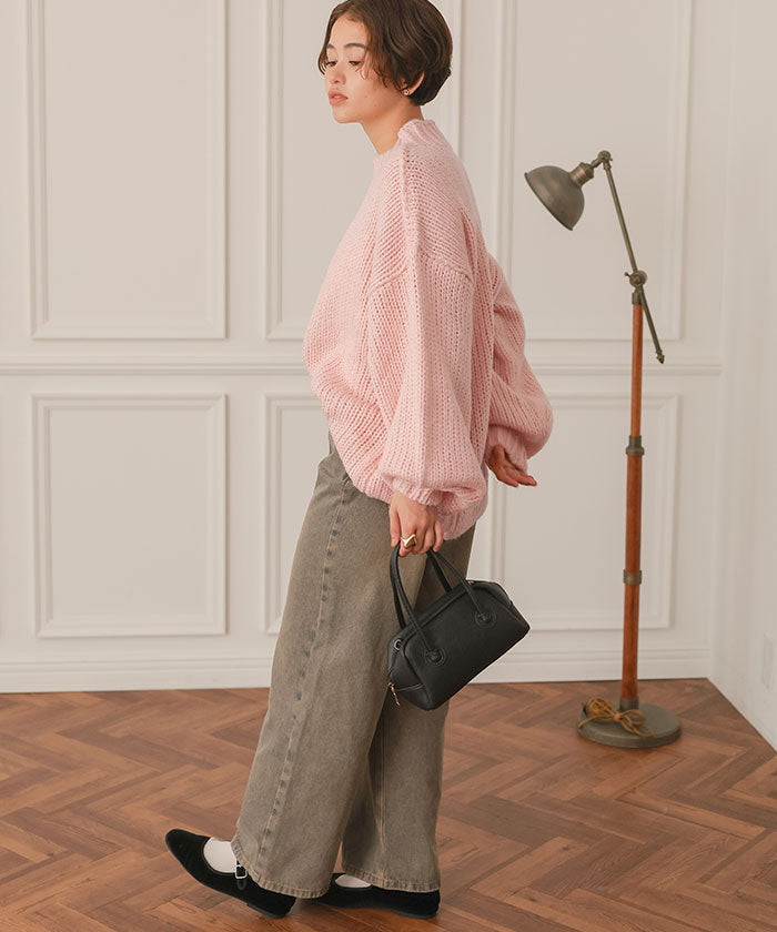 ティティベイト titivate ハンドライクオーバーサイズローゲージニット (アイボリー) アイボリー