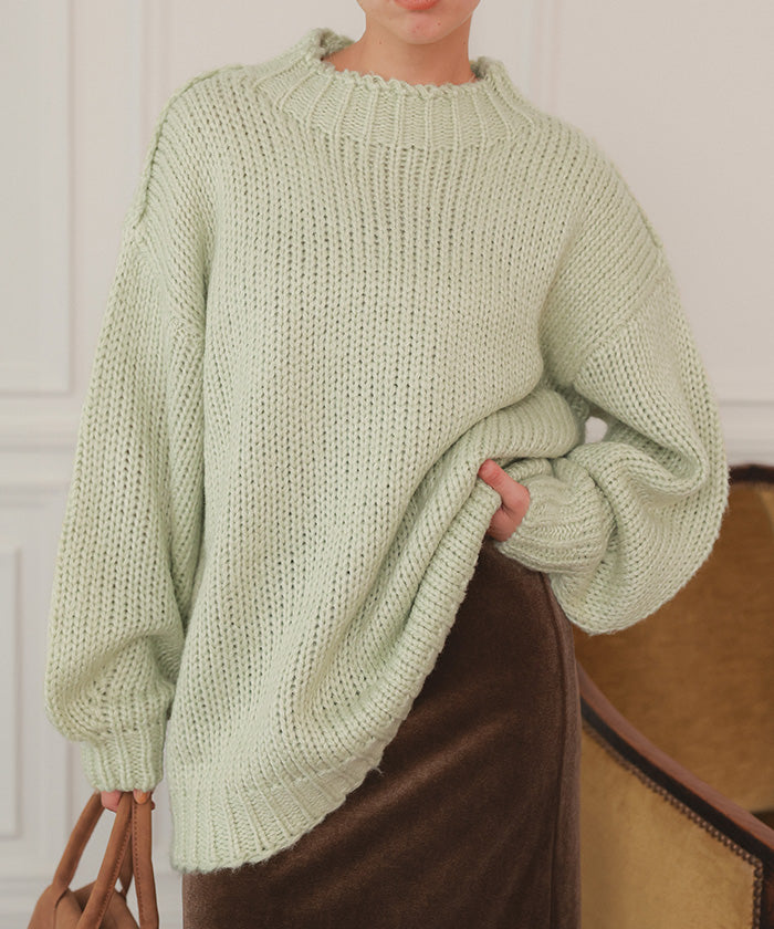 ティティベイト titivate ハンドライクオーバーサイズローゲージニット (アイボリー) アイボリー