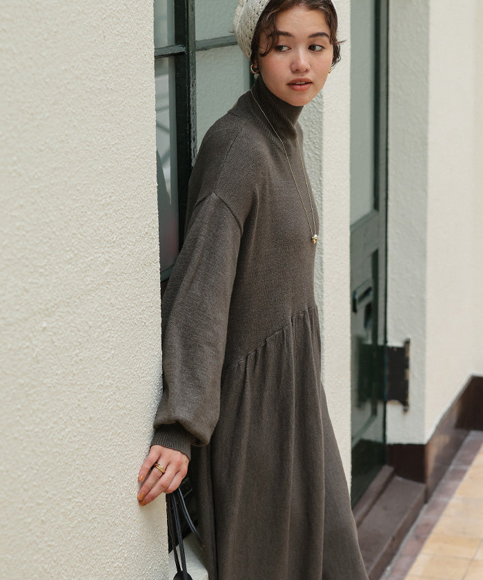 ティティベイト titivate ティアードニットワンピース (チャコール) チャコール