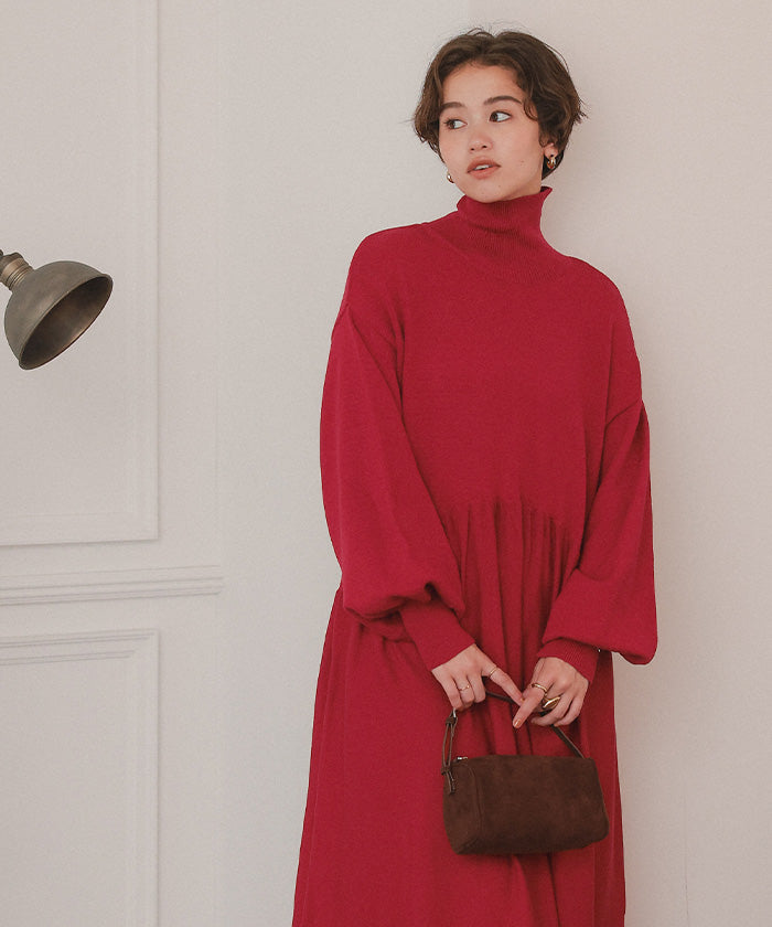 ティティベイト titivate ティアードニットワンピース (チャコール) チャコール