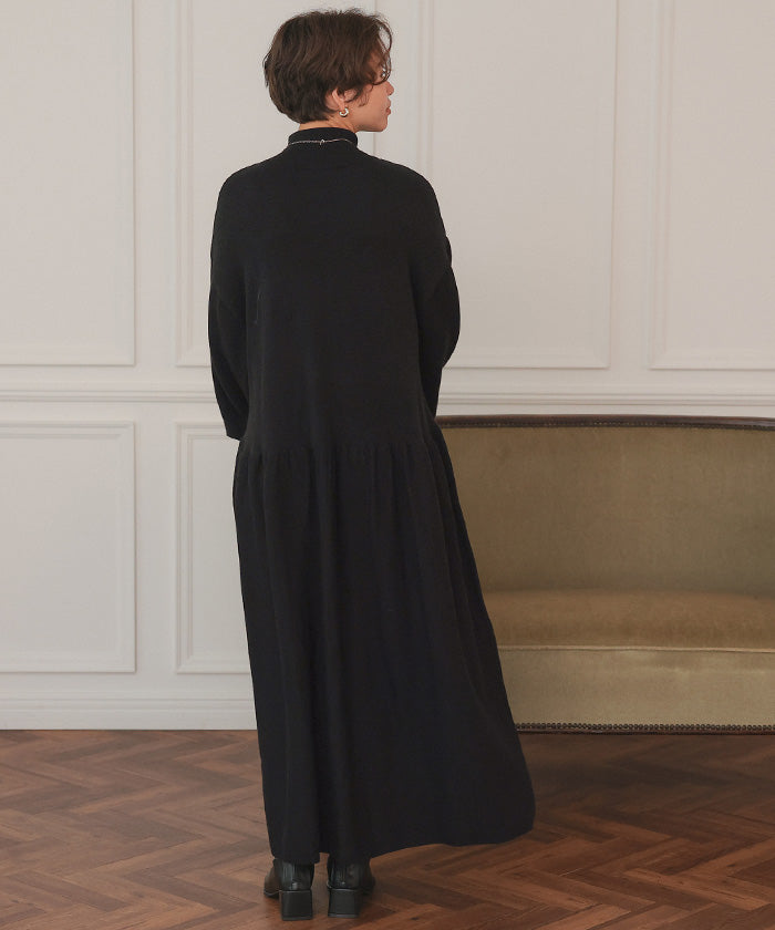 ティティベイト titivate ティアードニットワンピース (チャコール) チャコール