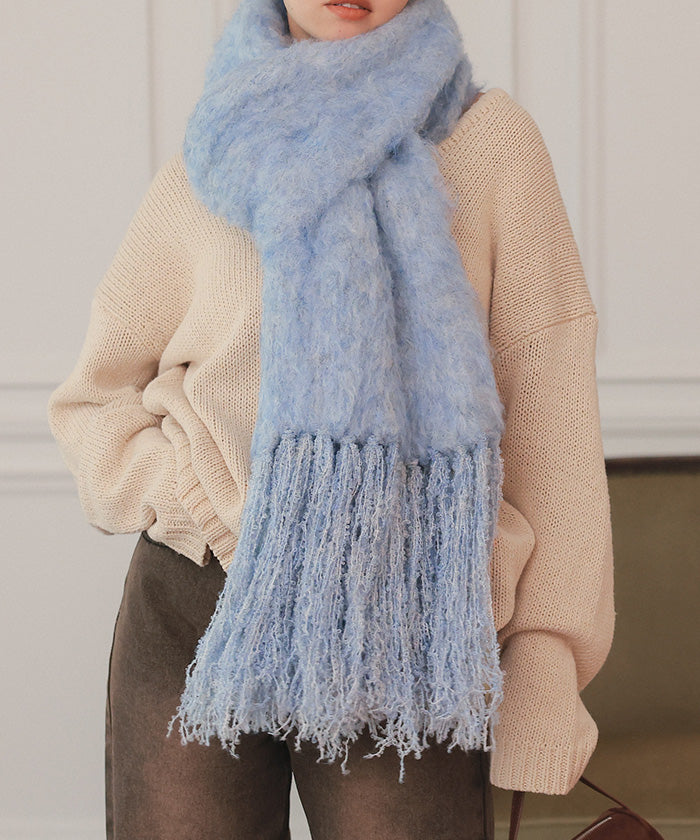 ティティベイト titivate モヘアタッチボリュームマフラー (ライトブルー) ライトブルー