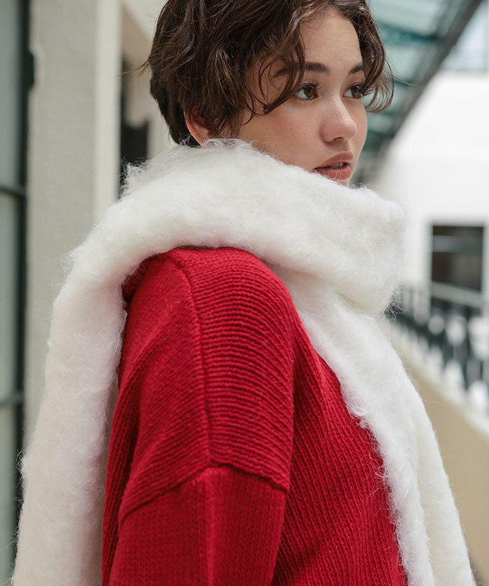 ティティベイト titivate モヘアタッチボリュームマフラー (ライトブルー) ライトブルー